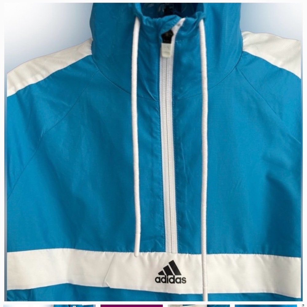 Adidas Blue and White Women's Jacket - Picture 11 of 13